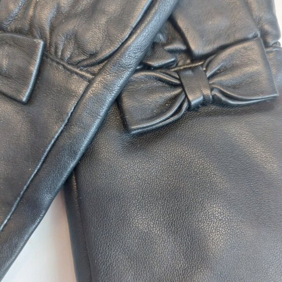 Black Leather Winter Gloves Womens XS/S A New Day 3M Thinsulate Touch Screen - Picture 2 of 5